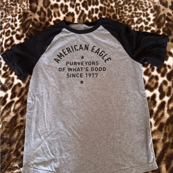 American Eagle Outfitters Tops - American Eagle Gray and Black Tee
